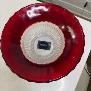 Mikasa Scarlet crimson dawn Clear and dark red Glass Bowl